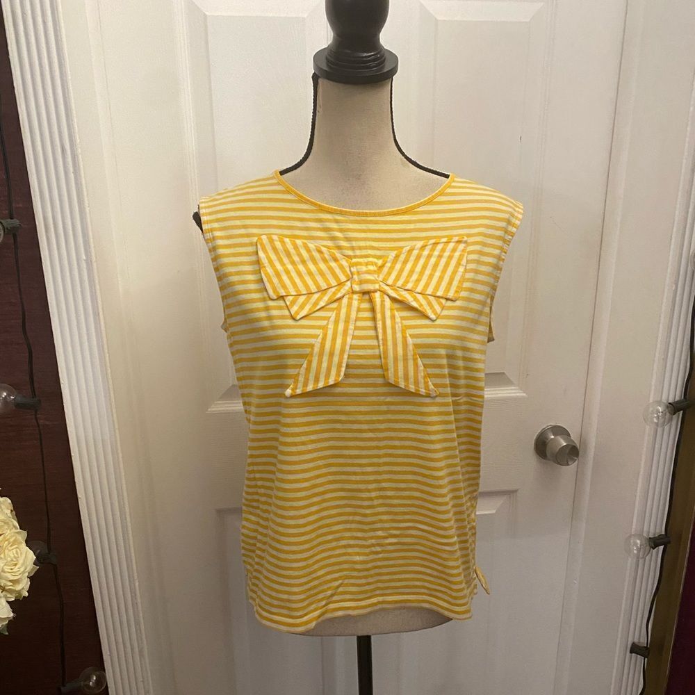 See by Chloe yellow stripe top, size US8